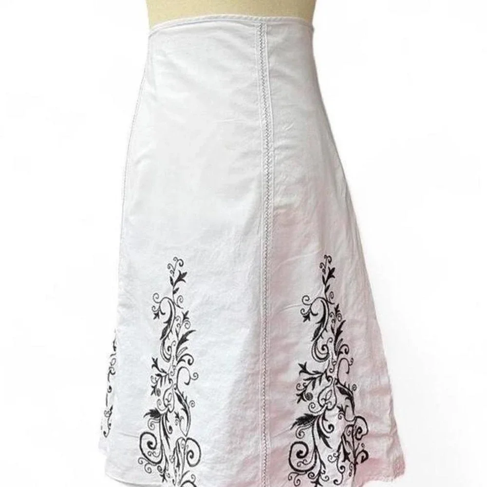 Vintage y2k cotton embroidered skirt